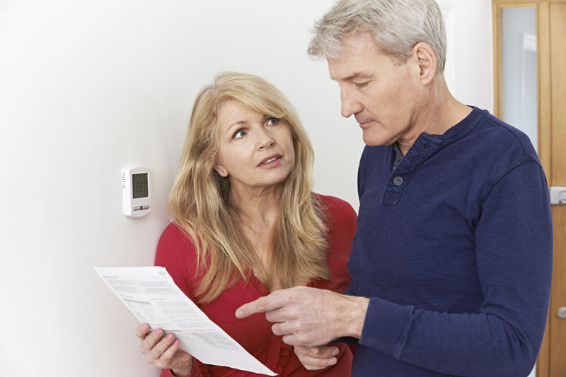 Couple worried about heating bills
